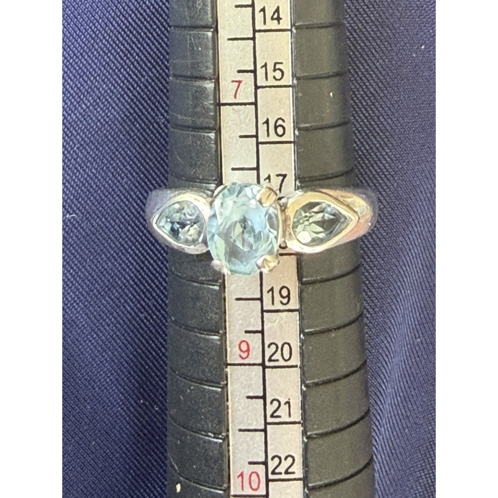 Vintage Blue Topaz Sterling Silver Ring Signed 925 F  Size 8 #353